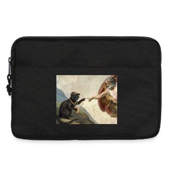 Cat Slaps God's Hand Funny Cats Meme - Laptop bag 13" - black - Front