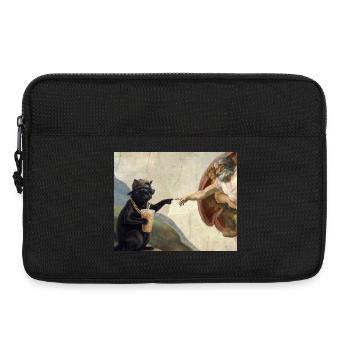Cat Slaps God's Hand Funny Cats Meme - Laptop bag 13" - black - Front