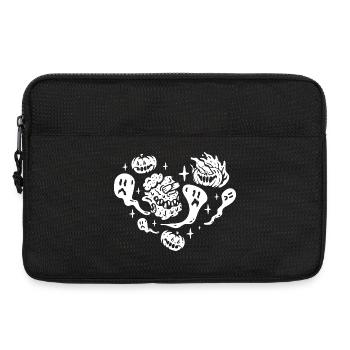 Halloween Heart with Halloween Pumpkin Ghost - Laptoptasche 13" - Schwarz - Vorne