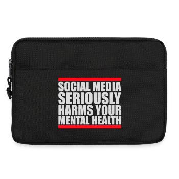 Social Media Seriously Harms Mental Health Spruch - Laptoptasche 13" - Schwarz - Vorne