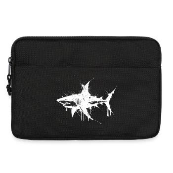 White Splatter Shark - Laptop bag 13" - black - Front
