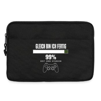 Gleich bin ich fertig Gamer Zocker Herren Jungs - Laptoptasche 13" - Schwarz - Vorne