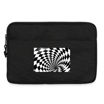 Hypnotic Checkerboard Spiral - Laptop bag 13" - black - Front