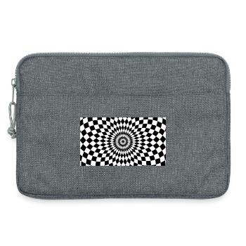Optical Vortex Checker Illusion - Laptop bag 13" - heather grey - Front
