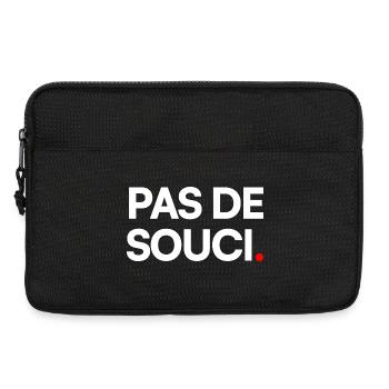 PAS DE SOUCI. – Humour Minimaliste Expression - Sacoche pour ordinateur portable 13 pouces - noir - Devant