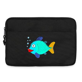 Poisson avec bulles - Sacoche pour ordinateur portable 13 pouces - noir - Devant
