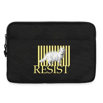 Resist freche Katze Streifen-Punk witzige katze - Laptoptasche 13" - Schwarz - Vorne