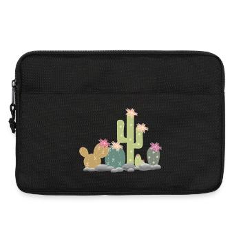 Cactus rock garden with different cacti - Laptop bag 13" - black - Front