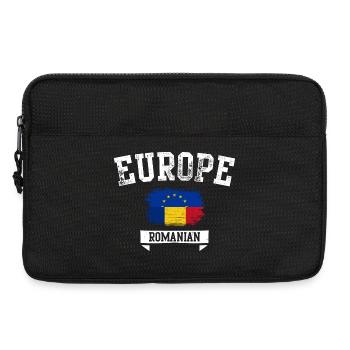 Emblème du pinceau du drapeau Europe Roumanie - Sacoche pour ordinateur portable 13 pouces - noir - Devant