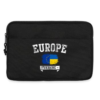 Emblème du drapeau du pinceau Europe Ukraine - Sacoche pour ordinateur portable 13 pouces - noir - Devant