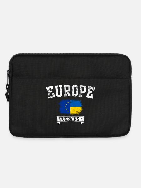 Europe Ukraine Brush Flag Emblem - Laptop bag 13" - black