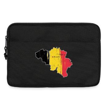 Carte de Bruxelles avec drapeau belge - Sacoche pour ordinateur portable 13 pouces - noir - Devant