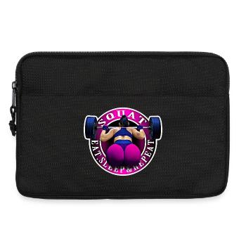 Kniebeugen, essen, schlafen & wiederholen. - Laptoptasche 13" - Schwarz - Vorne