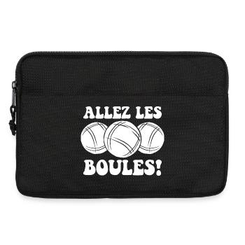 3 Boulekugeln für Bouler Boulekugel Petanque Boule - Laptoptasche 13" - Schwarz - Vorne