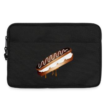 Illustration of an éclair filled with cream - Laptop bag 13" - black - Front