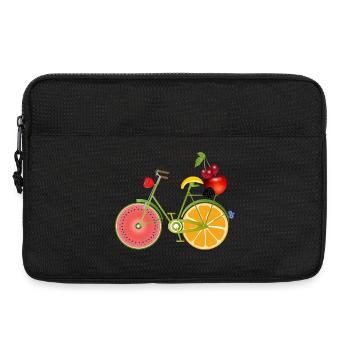 drôle de vélo vert fruité décoré - Sacoche pour ordinateur portable 13 pouces - noir - Devant
