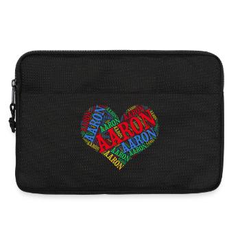 Aaron t-shirt t-shirt word cloud heart tags - Laptop bag 13" - black - Front