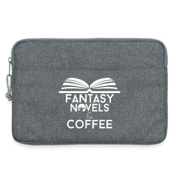 Amateur de livres, romans fantastiques et café - Sacoche pour ordinateur portable 13 pouces - gris chiné - Devant