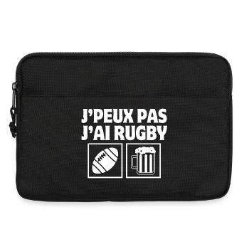rugby, fan de rugby, rugby humour, rugby sport - Sacoche pour ordinateur portable 13 pouces - noir - Devant