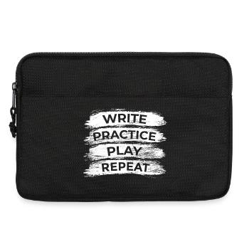 Writing, practicing, playing, repeating - Laptop bag 13" - black - Front