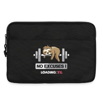 Fitness Faultier Bodybilding no excuses lustig - Laptoptasche 13" - Schwarz - Vorne