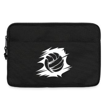 icône d’illustration de ballon de volley-ball abstrait - Sacoche pour ordinateur portable 13 pouces - noir - Devant