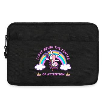 Unicorn I Love Being The Center Of Attention - Laptop bag 13" - black - Front