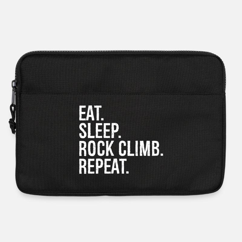 eat sleep rock climb repeat - Laptoptasche 13" - Schwarz