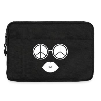 Peace and Lips / Peace Glasses and Lips - Laptop bag 13" - black - Front
