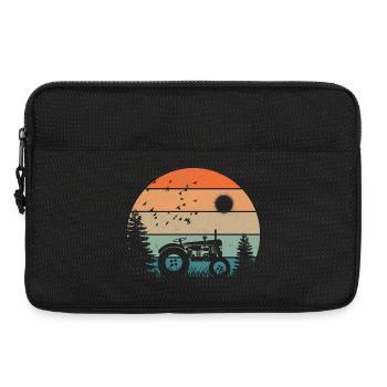 Vintage Tractor at Pastel Sunset - Laptop bag 13" - black - Front