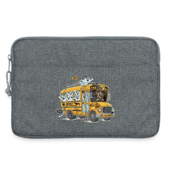 Haunted Ghost Bus Halloween Design - Laptop bag 13" - heather grey - Front