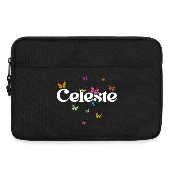 Beautiful girl's name with butterflies CELESTE - Laptop bag 13" - black - Front