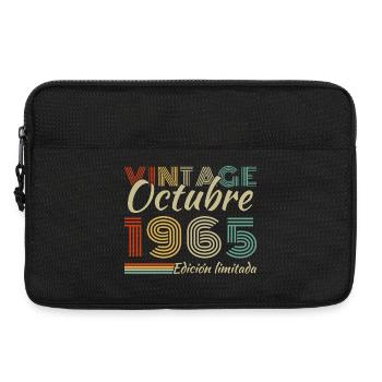 Octobre 1965 Vinatge Cadeau d’anniversaire rétro - Sacoche pour ordinateur portable 13 pouces - noir - Devant