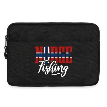 Norge Fishing Flag - Norwegen Angler Geschenk - Laptoptasche 13" - Schwarz - Vorne