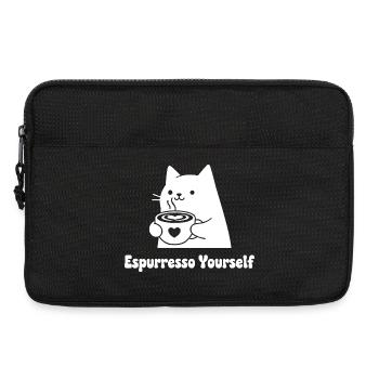 Espresso Yourself Katzenmotiv - Laptoptasche 13" - Schwarz - Vorne