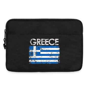 Distressed Greece Flag Graphic - Laptop bag 13" - black - Front