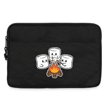 Kuschelige Marshmallows am Lagerfeuer - Laptoptasche 13" - Schwarz - Vorne