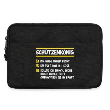 Schützenkönig Gesetze Lustiger Schützenfest Spruch - Laptoptasche 13" - Schwarz - Vorne