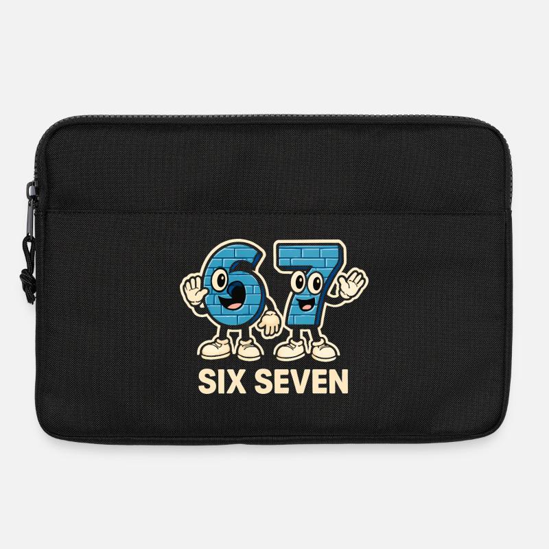Sechs Sieben Meme Lustig 6 7 Geschenkidee - Laptoptasche 13" - Schwarz