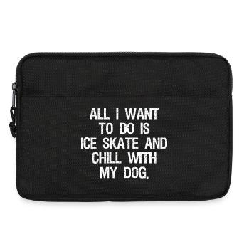 Figure Skating Gifts Girls Women Chill With Dog - Laptoptasche 13" - Schwarz - Vorne