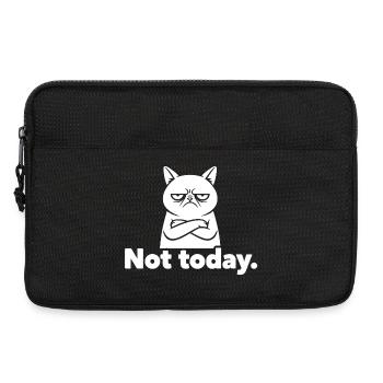 Mème Grim Cat Pas Aujourd’hui - Sacoche pour ordinateur portable 13 pouces - noir - Devant