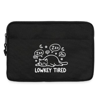 Lowkey Tired Schlafende Katze - Laptoptasche 13" - Schwarz - Vorne