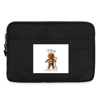 Bonhomme en pain d’épices avec canne de sucre d’orge - Sacoche pour ordinateur portable 13 pouces - noir - Devant