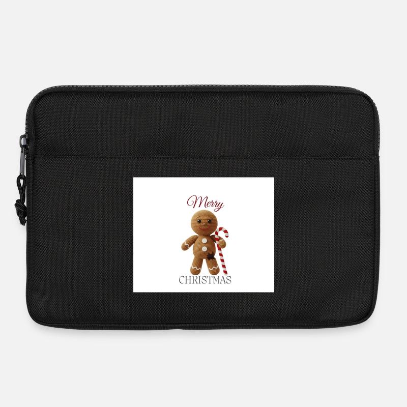 Lebkuchenmann mit Zuckerstange - Laptoptasche 13" - Schwarz