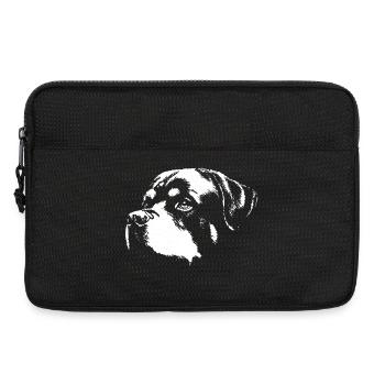 Hund Rott Silhouette Schwarz-Weiß - Laptoptasche 13" - Schwarz - Vorne
