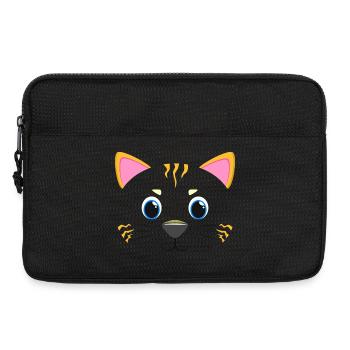 Cadeau amoureux du chaton Kawaii Chat Face de Chat Mignon, Miaou pour l’Amoureux de l’Animal - Sacoche pour ordinateur portable 13 pouces - noir - Devant