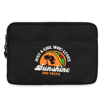 Fille qui aime le soleil et les tacos rétro - Sacoche pour ordinateur portable 13 pouces - noir - Devant