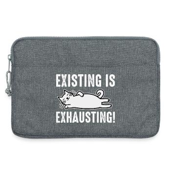 Existing Is Exhausting - Laptop bag 13" - heather grey - Front