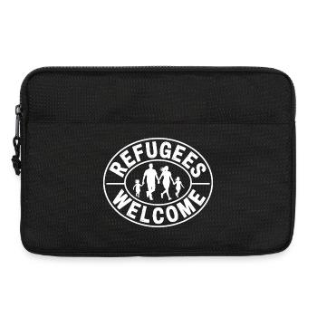 Réfugiés Bienvenus - Produits dérivés antifascistes - Sacoche pour ordinateur portable 13 pouces - noir - Devant