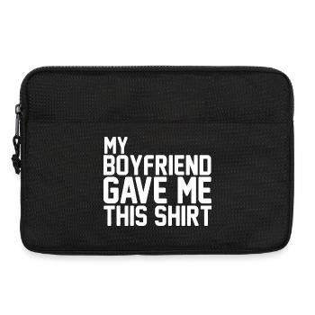 Mon copain m’a offert ce t-shirt en cadeau de couple - Sacoche pour ordinateur portable 13 pouces - noir - Devant
